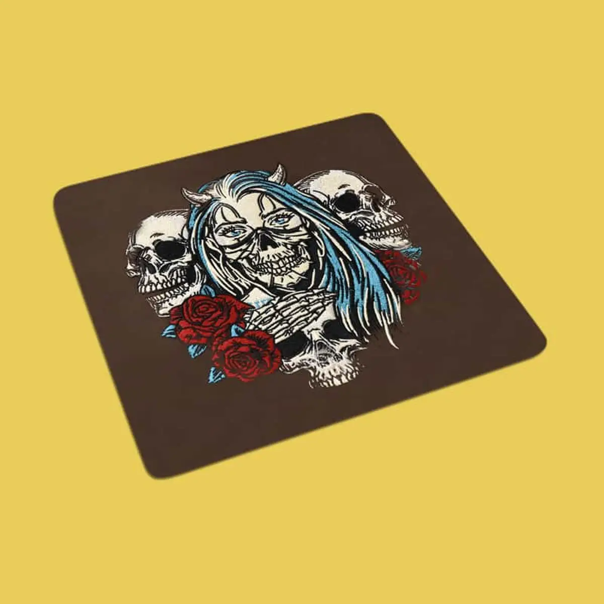 Blauhaarige Totenkopffrau Stick – Bild 1