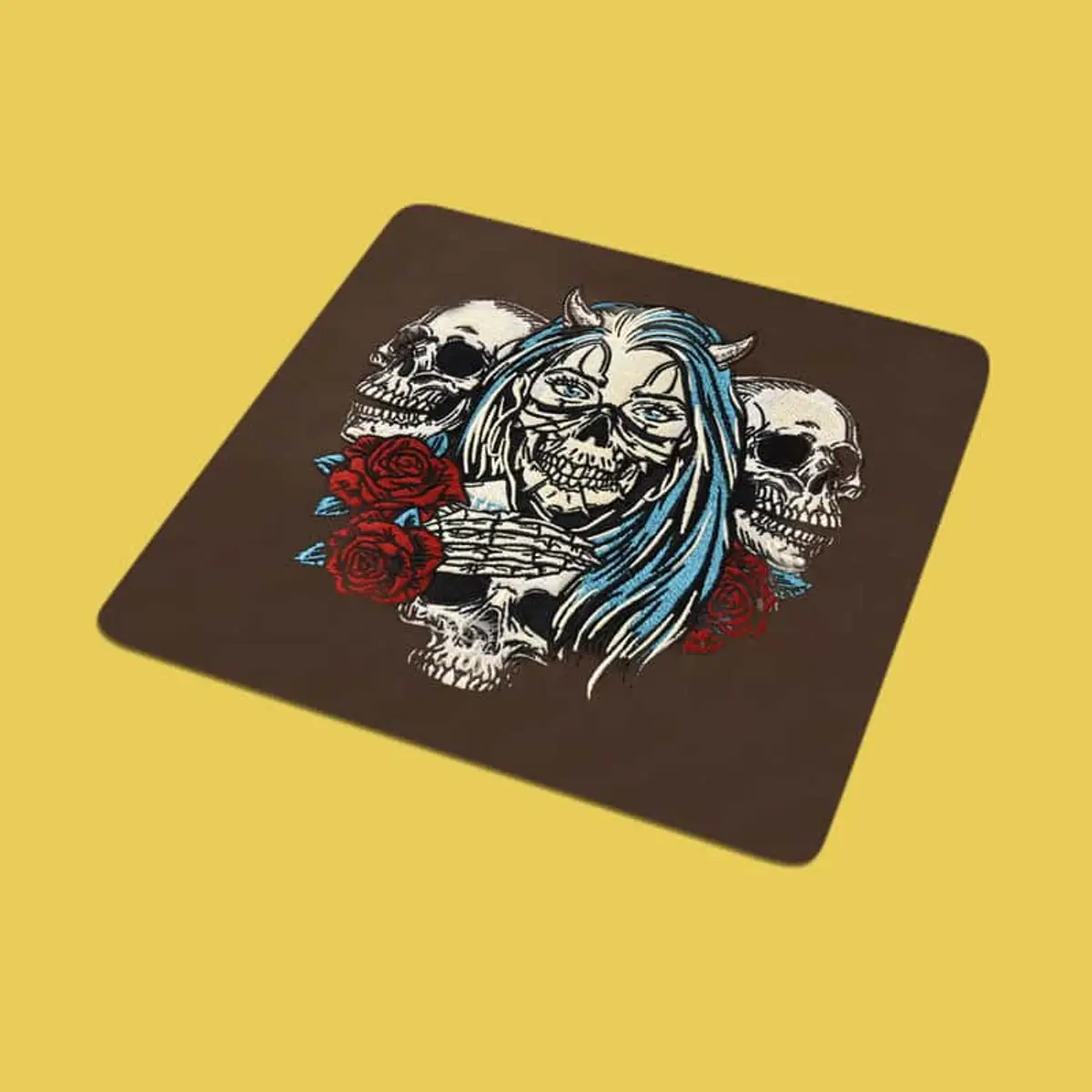 Blauhaarige Totenkopffrau Stick – Bild 2