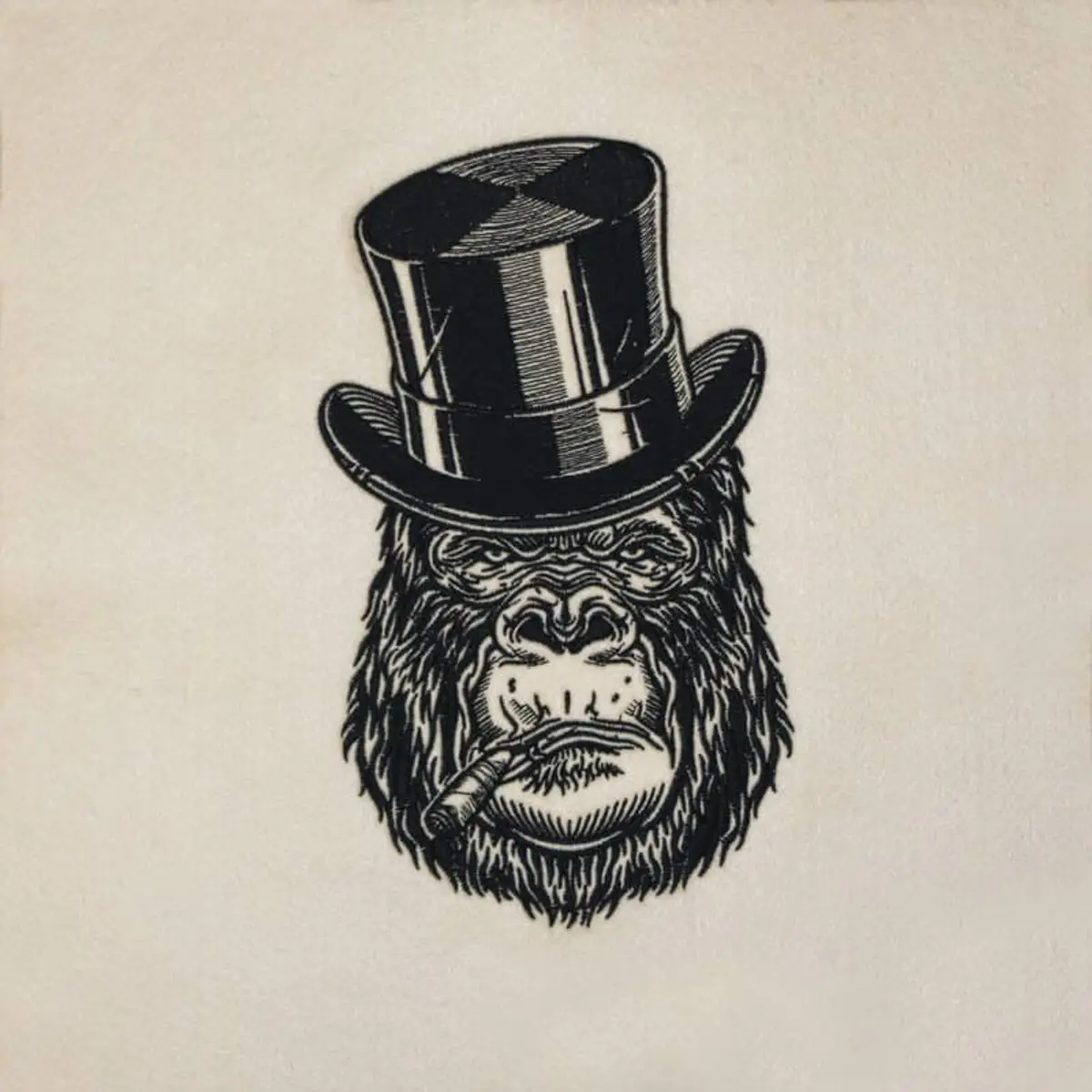 Rauchender Gorillakopf Zylinder Frontansicht Stick – Bild 3