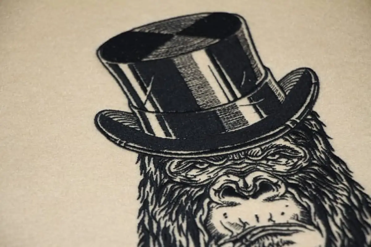 Rauchender Gorillakopf Zylinder Frontansicht Stick – Bild 4