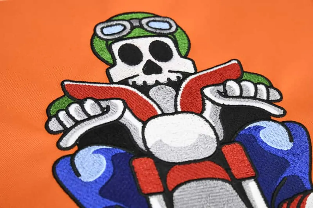 Skelett auf Motorrad Frontansicht Stick – Bild 5