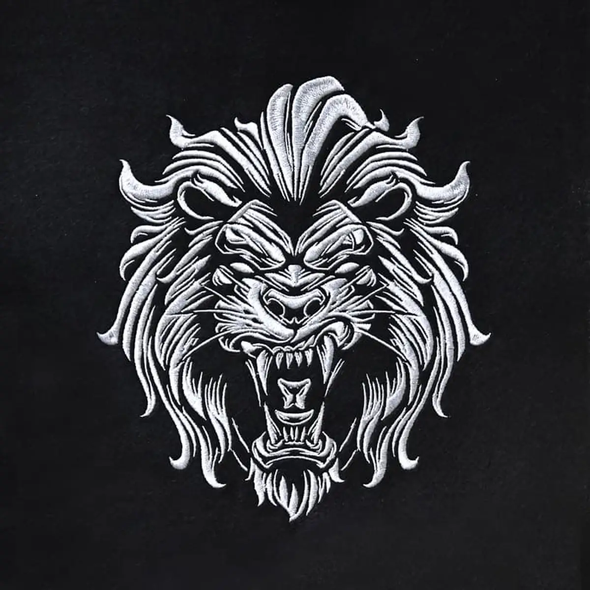 Umriss brüllender Löwenkopf Frontansicht Stick – Bild 3