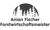 Logo Anian Fischer Forstwirtschaftsmeister – Graustufen-Version