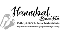 Logo Hannibal Benedikta Schuhmachermeisterin – Graustufen-Version