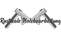 Logo Rustikale Holzbearbeitung – Graustufen-Version