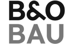 Logo B & O Bau – Graustufen-Version