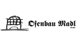 Logo Ofenbau Madl – Graustufen-Version