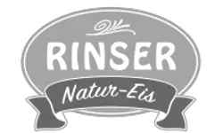 Logo Rinser Natureis GbR – Graustufen-Version