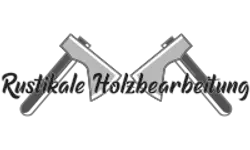 Logo Rustikale Holzbearbeitung – Graustufen-Version