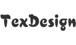 Logo TexDesign GmbH – Graustufen-Version
