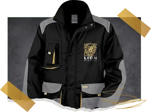 Arbeitskleidung mit professionellem Druck von Lion Werbe GmbH – robust, individuell und werbewirksam.