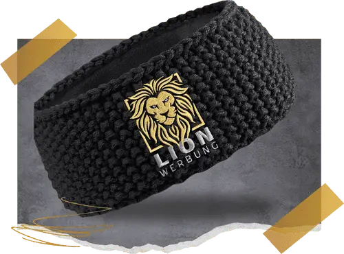 Stirnbänder mit personalisierter Stickerei von Lion Werbe GmbH, ideal für Sport und Freizeit