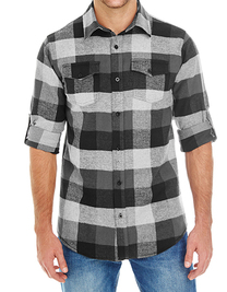Woven Plaid Flannel Shirt (Hover)