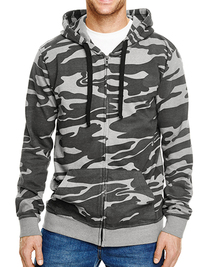 Full Zip Camo Hooded Sweat Jacket (Hover)