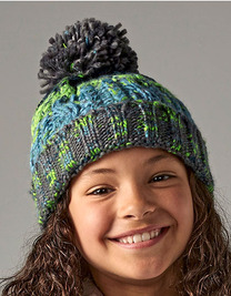 Junior Corkscrew Pom Pom Beanie