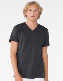 Unisex Heather CVC Short Sleeve V-Neck Tee