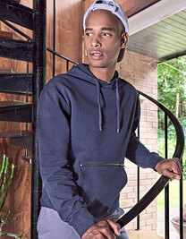 Regular Fit Pique Hoodie with Zipped Pocket
