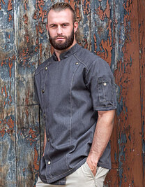 Kurzarm Kochjacke Jeans-Style