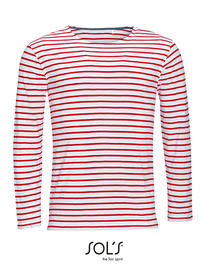 Men´s Long Sleeve Striped T-Shirt Marine (Hover)