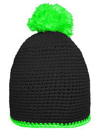 Pompon Hat With Contrast Stripe (Hover)