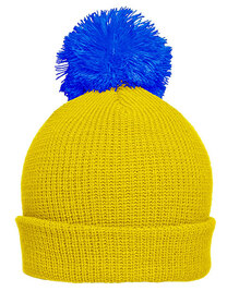 Pompon Hat With Brim