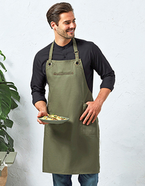'Barley' Contrast Stitch Sustainable Bib Apron