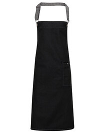 District Waxed Look Denim Bib Apron (Hover)