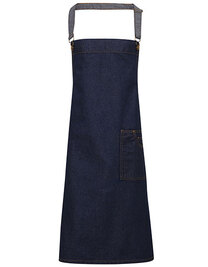 District Waxed Look Denim Bib Apron (Hover)