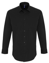 Men´s Stretch Fit Poplin Long Sleeve Cotton Shirt (Hover)