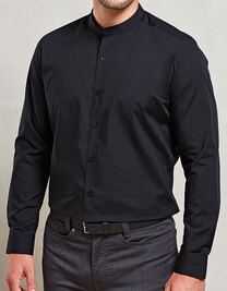 Men´s Banded Collar Grandad Long Sleeve Shirt (Hover)