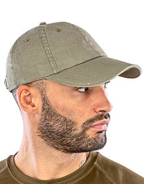 Washed Fine Line Cotton Cap With Sandwich Peak