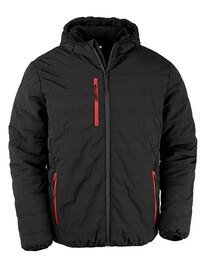 Recycled Black Compass Padded Winter Jacket (Hover)