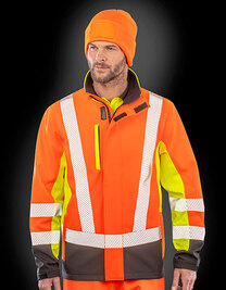 Recycled 3-Layer Printable 3-Tone Safety Softshell Jacket