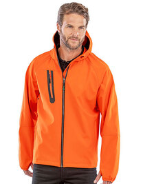 3-Layer Recycled Printable Hooded Casual Softshell Jacket