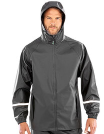 Prism PU Waterproof Jacket with Reflective Bands & Recycled Backing