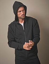 Ribbed Interlock Hooded Full Zip