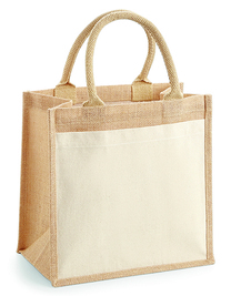 Cotton Pocket Jute Midi Bag (Hover)