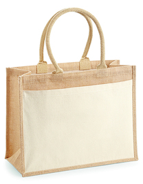 Cotton Pocket Jute Shopper (Hover)