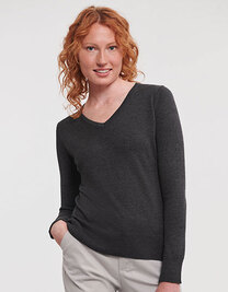 Ladies´ V-Neck Knitted Pullover