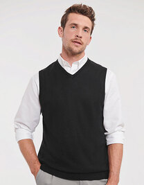 Men's V-Neck Sleeveless Knitted Pullover