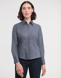 Ladies´ L/S Poly-Cotton Easy Care Fitted Poplin Shirt