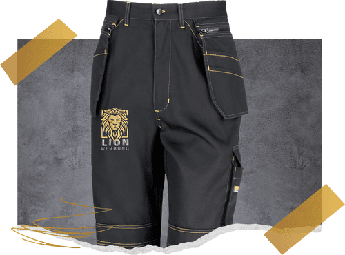 Individuell bestickte Hosen von Lion Werbe GmbH, geeignet für Arbeitskleidung oder Freizeit.